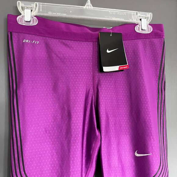 NWT Nike Power Speed Running Capris Tights Cosmic Purple Women's Medium M 801694 - Picture 3 of 14